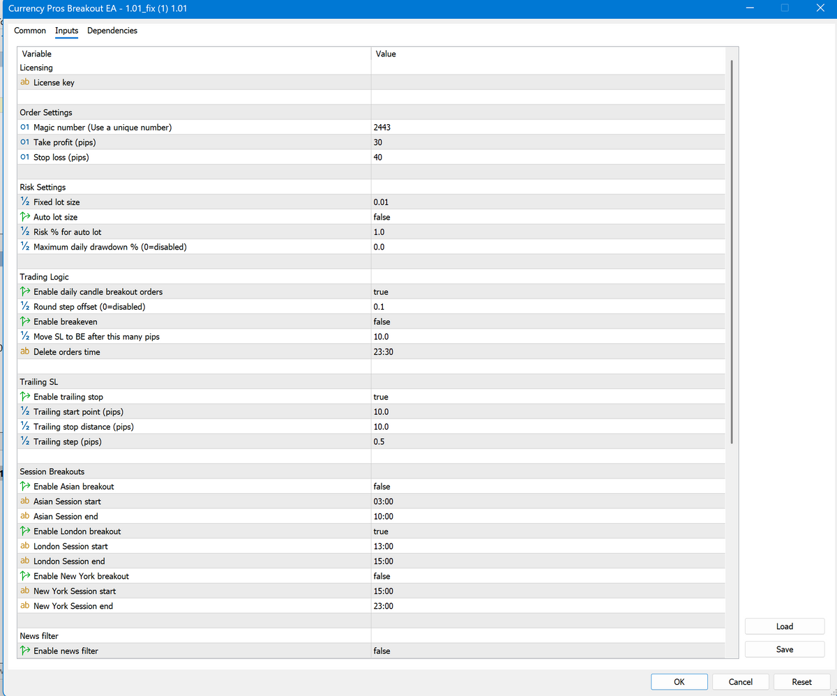 Currency Pros Breakout EA V1.1 MT5 NO DLL