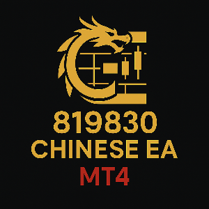 Gold dragon logo with text '819830 CHINESE EA MT4' on a black background