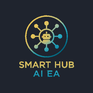 Logo of Smart Hub AI EA with a gradient design on a white background