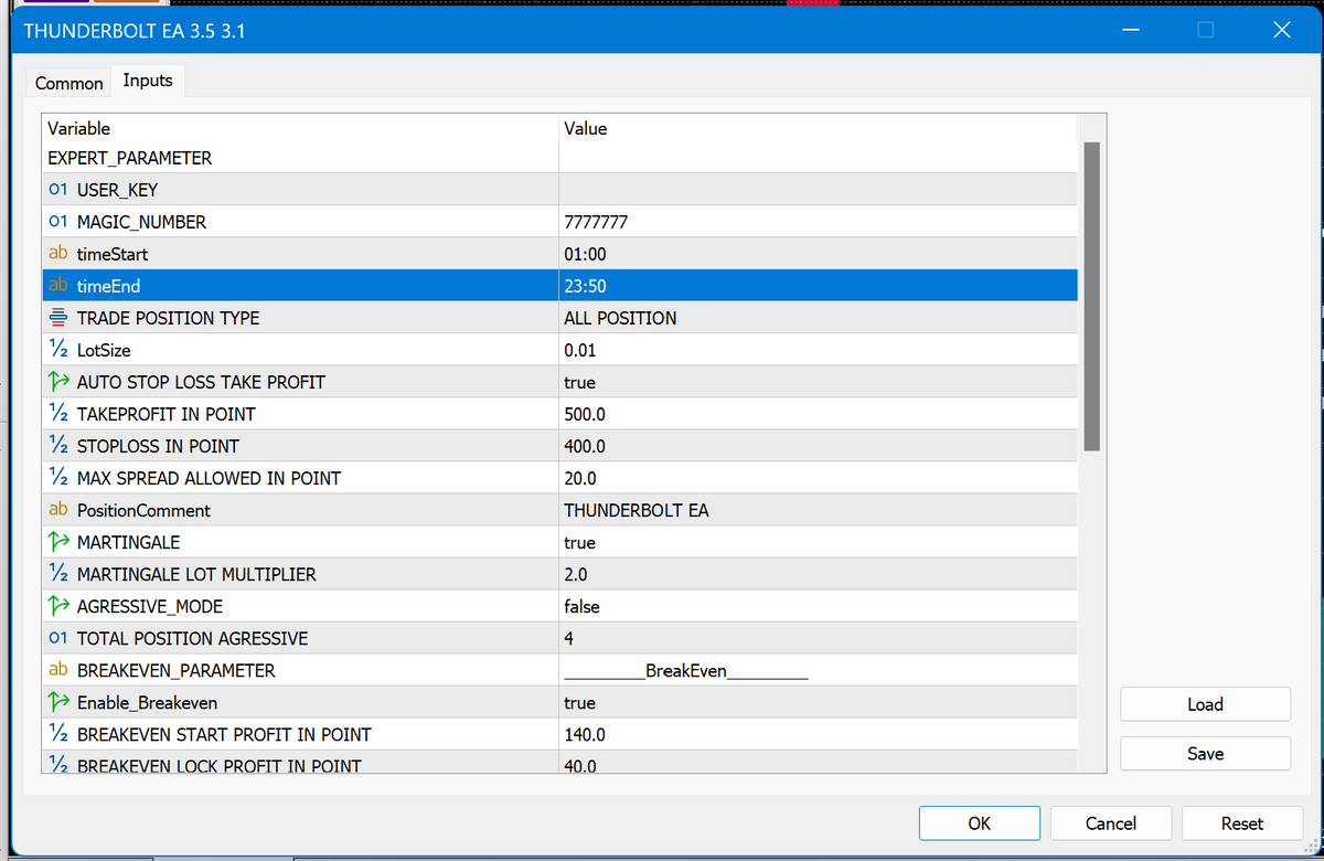 Thunderbolt EA MT5 V 3.5 NO DLL