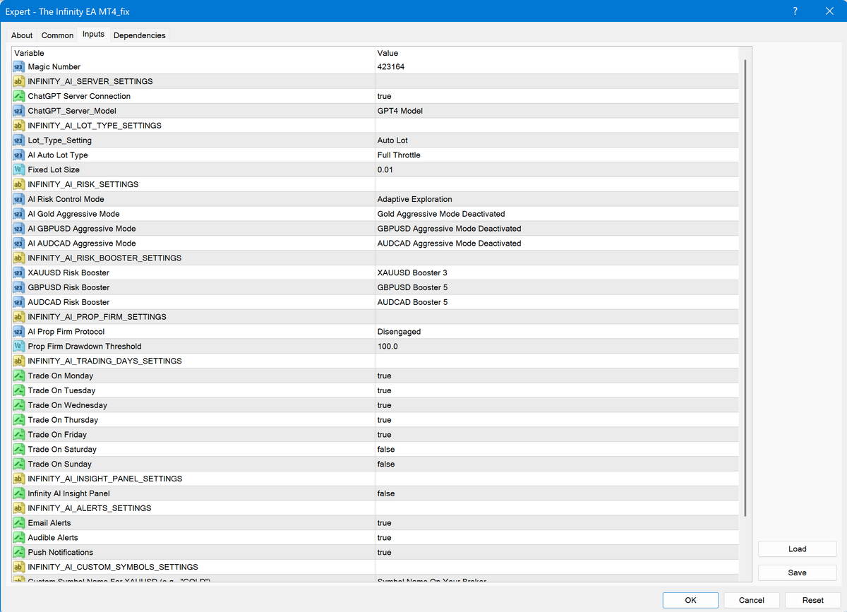 The Infinity EA V1.34 MT4 NO DLL