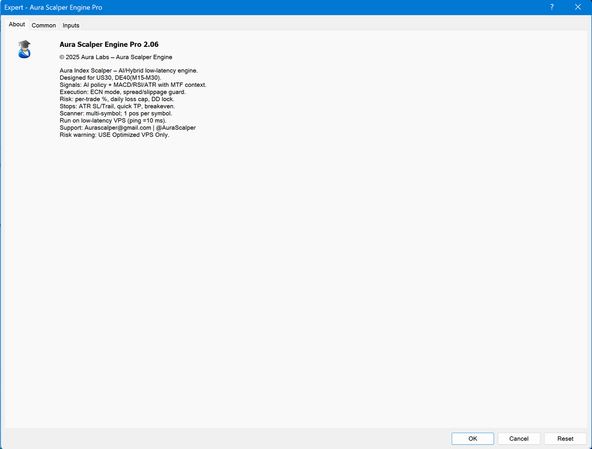 Aura Scalper Engine™ V2.06 PRO MT4 NO DLL[ORIGINAL+DASHBOARD]