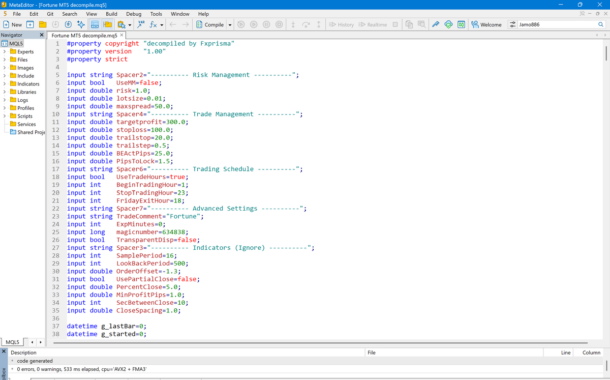 Fortune V1.0 MT5 [SOURCE CODE]