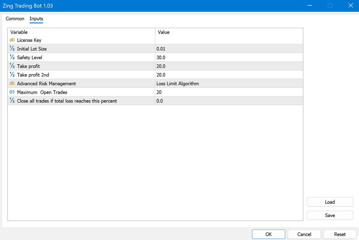 Zing Trading Bot V1.03 MT5 NO DLL