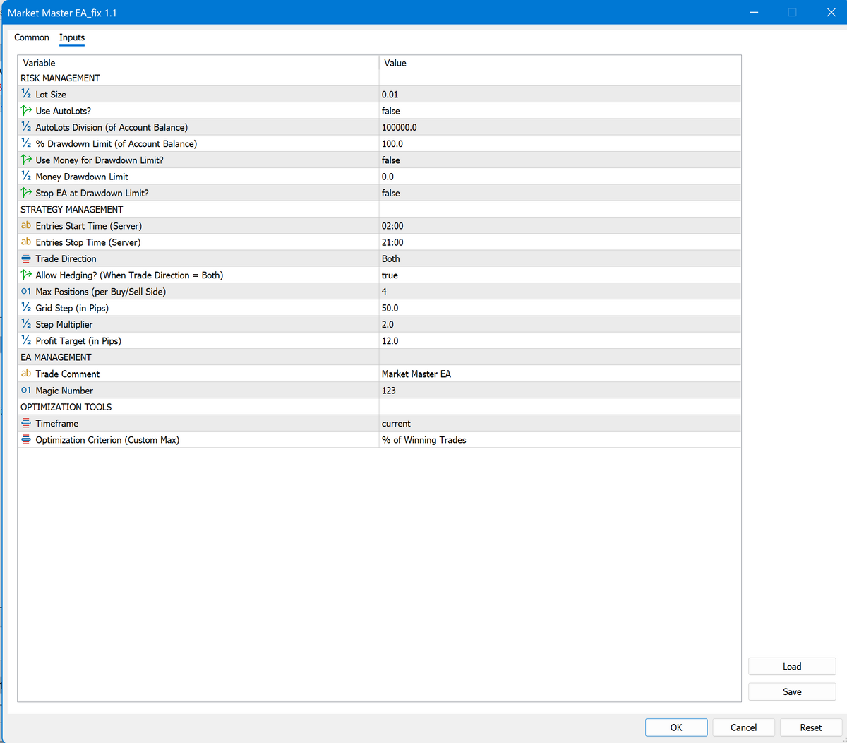 Market Master EA V1.1 MT5 NO DLL