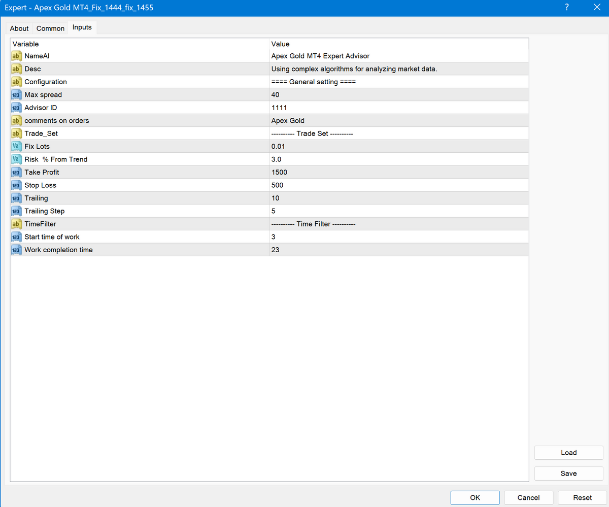 Apex G V1.7 MT4 NO DLL