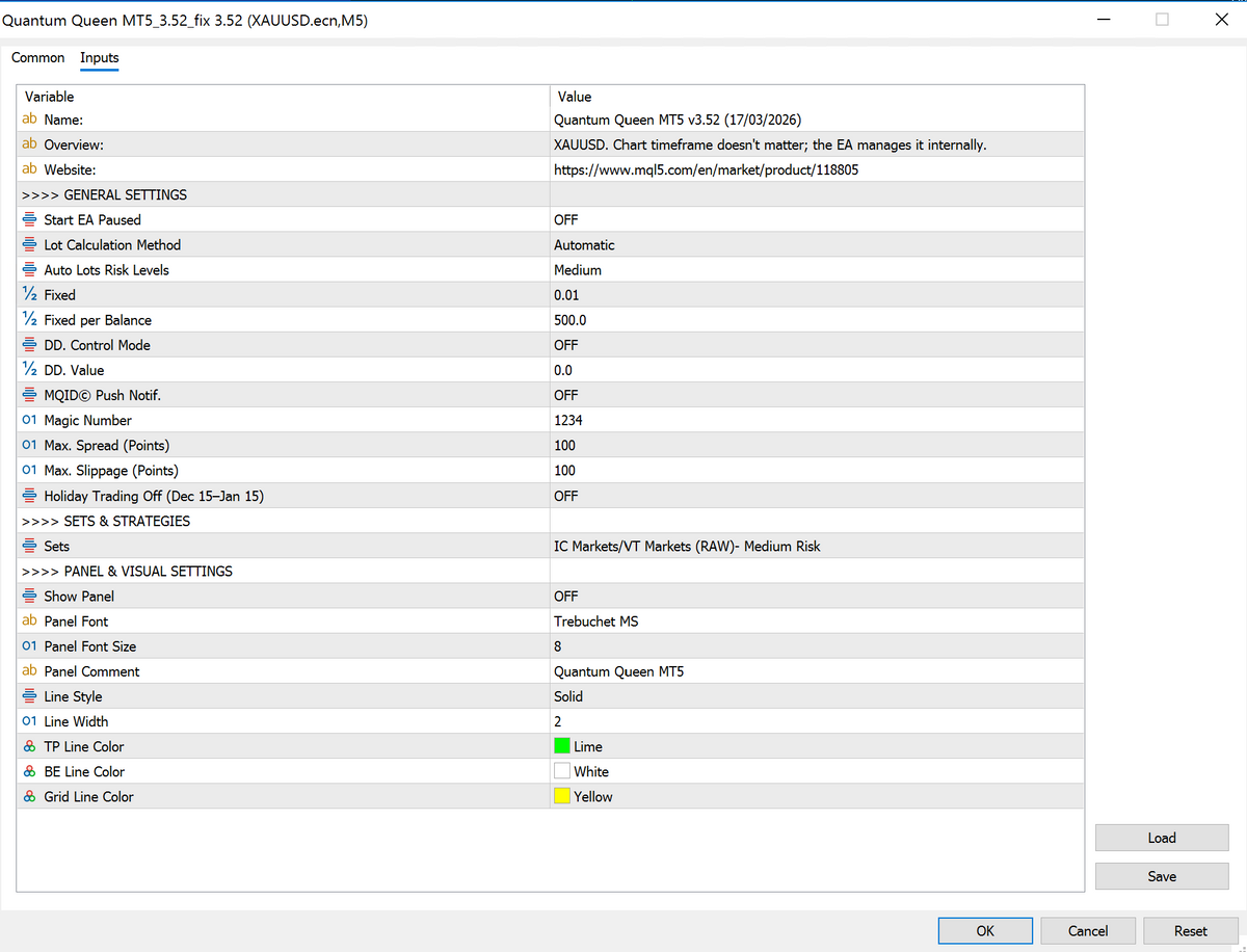 Quantum Queen V3.52 MT5 NO DLL