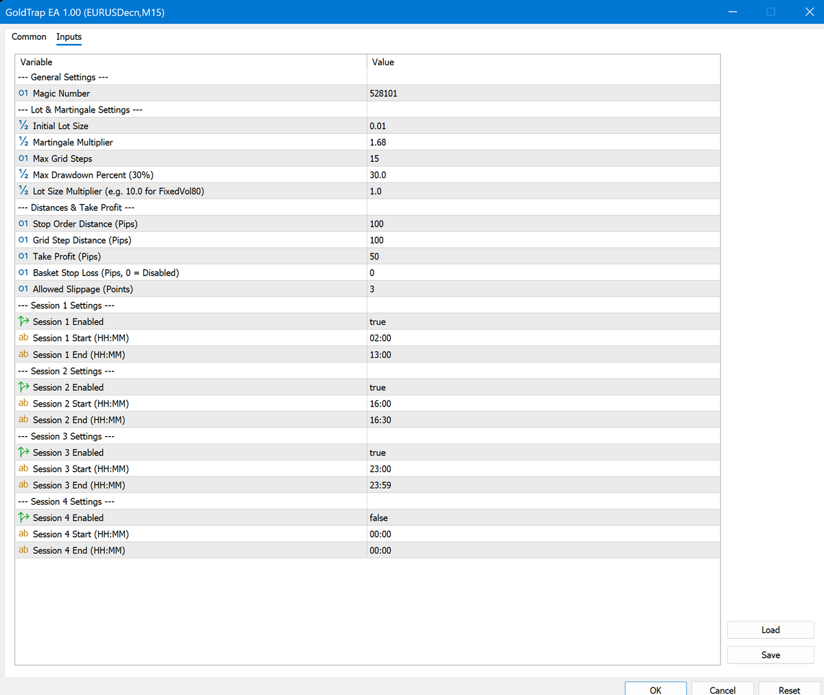 GoldTrap EA V1.0 MT5 NO DLL