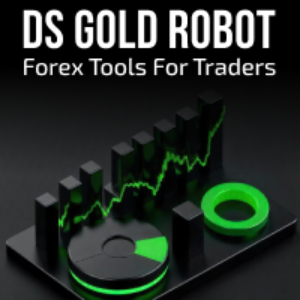 Forex tools for traders with a robot design on a black background