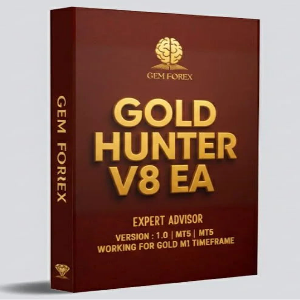 Box for Gem Forex Gold Hunter V8 EA on a gray background
