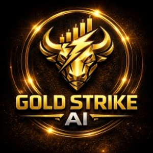 Gold Strike AI logo with a bull head design on a dark background