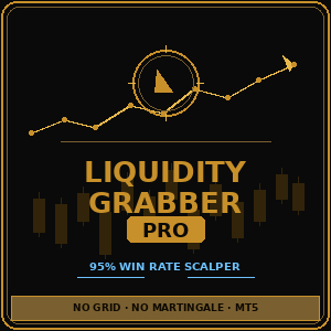 Liquidity Grabber Pro advertisement with text and logo on a dark background