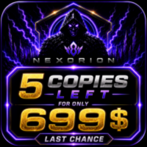 Promotional graphic for a product with a price and quantity offer, featuring a dark figure and glowing text.