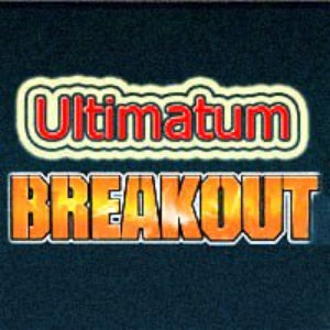 Logo of 'Ultimatum Breakout' with a retro design on a dark background