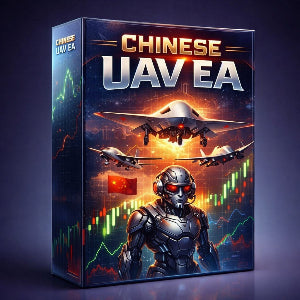 Product packaging for 'Chinese UAV EA' with a futuristic design featuring drones and a robot.