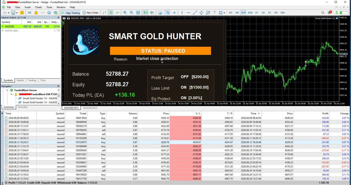 Smart Gold Hunter V1.6 MT5 NO DLL