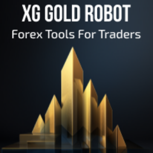 Gold robot with text 'XG Gold Robot Forex Tools For Traders' on a dark background